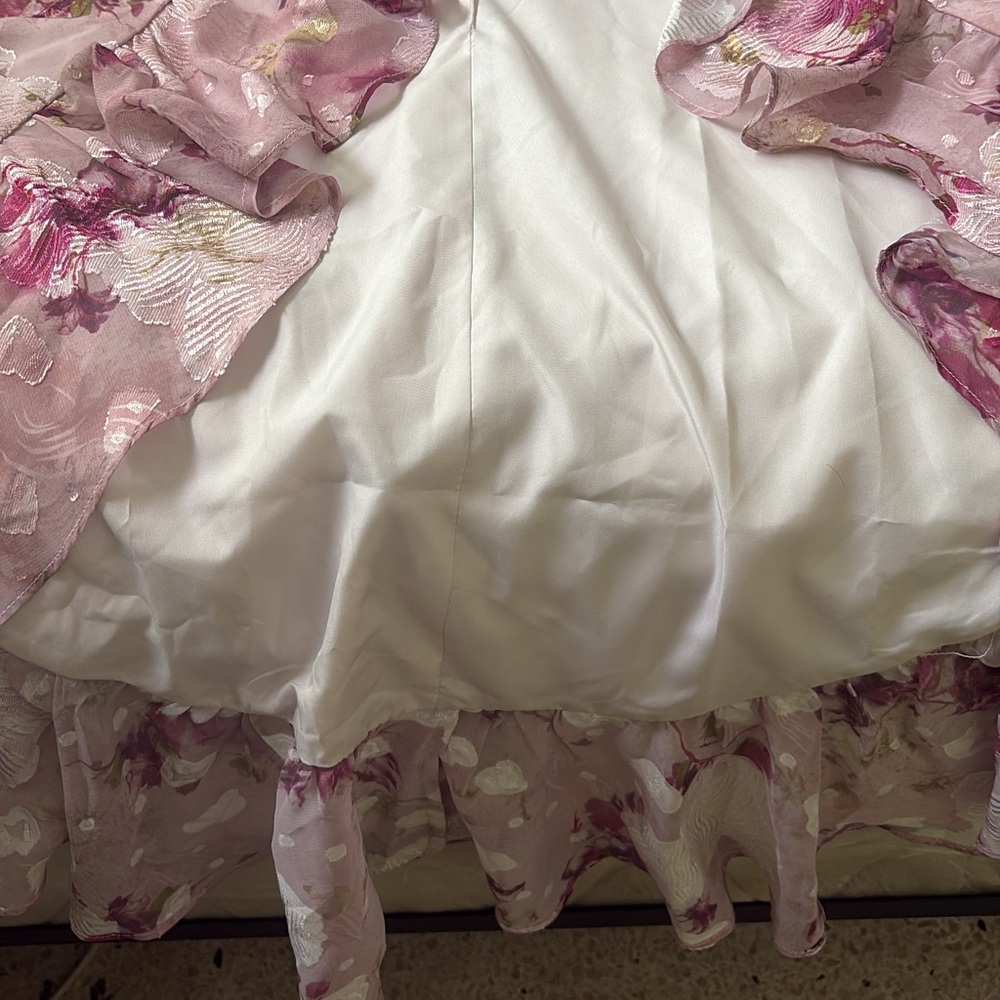 Azazie Pink High-Low Ruffled Sundress - Picture 3 of 5